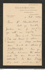 Nachlass Franz Steindachner, Brief von Alexander Goodman More an Franz Steindachner (04.02.1884), Inv.Nr. 349.08, Seite 1